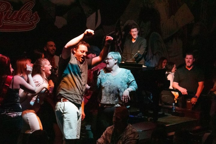 a group of people on a stage